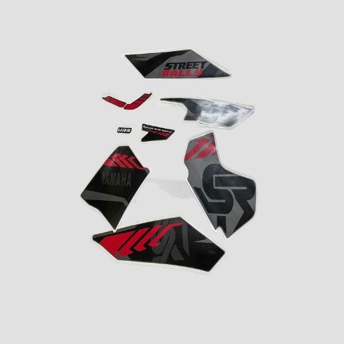Durable Stckr Set Ray ZR Street Rally Blk/Red for Yamaha Two-wheelers