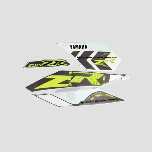 Perfect Replacment Stckr Set Ray ZR Whi/Grn for Yamaha Two-wheelers