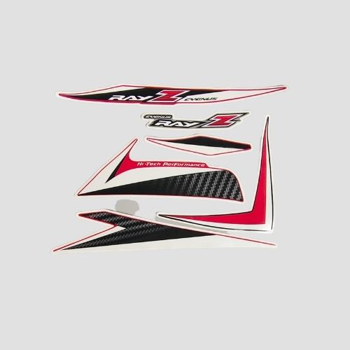 Enhanced Quality Stckr Set Ray Z T2 Red Shield for Yamaha Two-wheelers