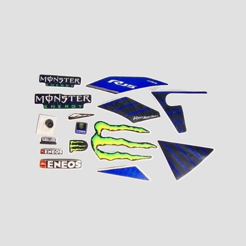Stckr Set R15 Monster Blk/Blue For Yamaha Buy NV Spares
