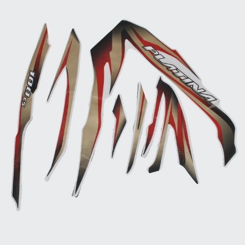 Stckr Set Platina 100 [Es] [Blk Tank-Red] For Bajaj Buy NV