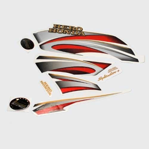 Durable Stckr Set Splendor Plus Limited Edition Blk/Red for Hero Two-wheelers