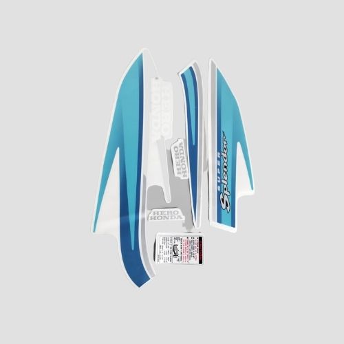 Genuine Stckr Set Super Splendor O/M Blk/Blue for Hero Two-wheelers