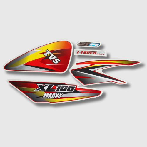Sticker Set for TVS XL100 Heavy Duty BS6 Red & Blue Tank β durable tank graphics for a fresh factory look.