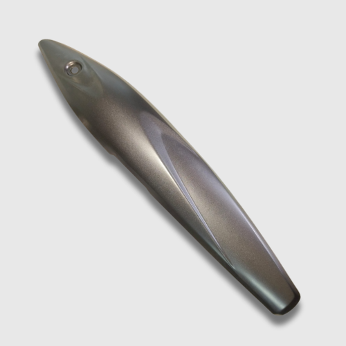 Black Silencer Patra for Honda Shine BS6, durable exhaust cover for protection and styling.