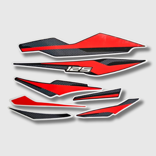 Stckr Set Pulsar 125 [2024] E20 Blk/Red For Bajaj Buy NV