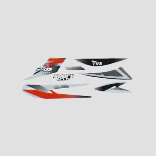 Stckr Set Star Sport [Blk Tank-Red] For TVS Buy NV Spares