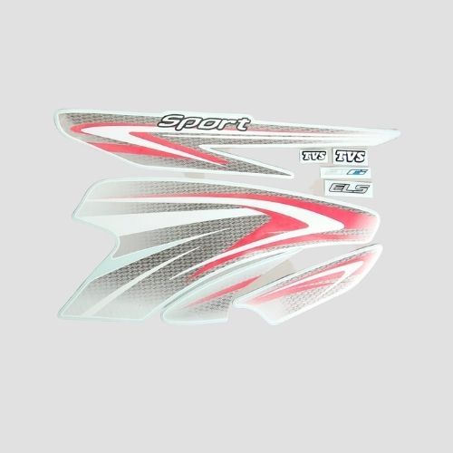 High Performance Stckr Set Sport BS6 Whi/Red for TVS Two-wheelers