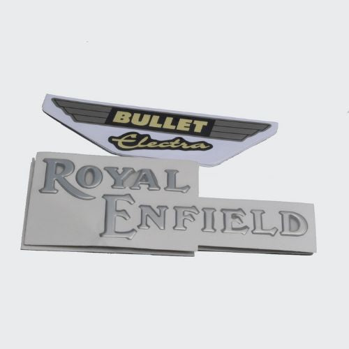 Perfect Replacment Tank Monogram Royal Enfield S.O.4 For Bullet Electra [Slvr] for Royal Enfield Two-wheelers