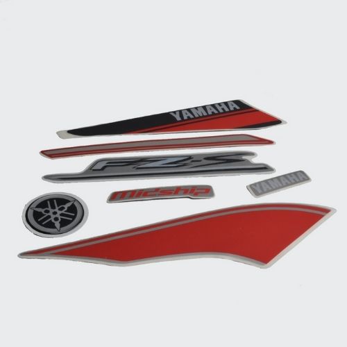 Durable Stckr Set FZS T1 [Slvr Tank-Red] for Yamaha Two-wheelers