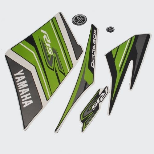 Durable Stckr Set R15S [Blk Tank-Grn] for Yamaha Two-wheelers