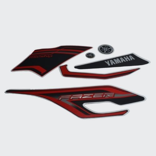 Reliable Stckr Set Fazer T4 [Blk Tank-Red] for Yamaha Two-wheelers