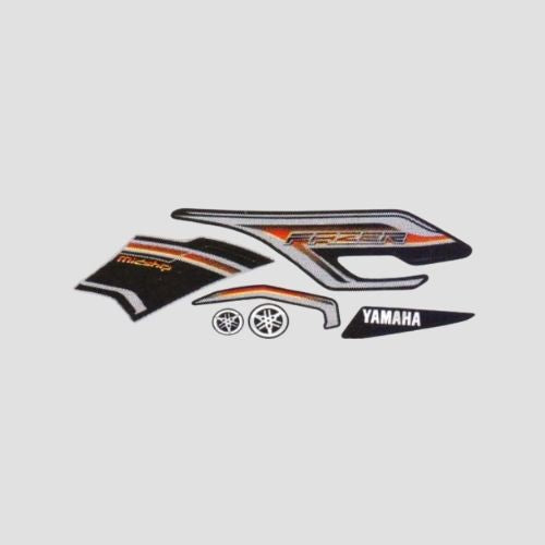 Enhanced Quality Stckr Set Fazer T4 [Blk Tank-Grey] for Yamaha Two-wheelers