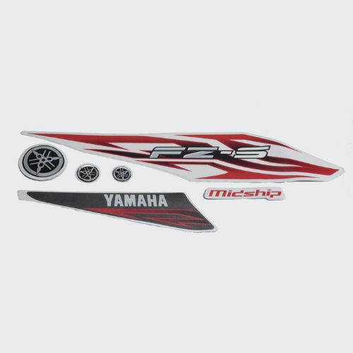 Best Selling Stckr Set FZS T2 [Whi Tank-Red] for Yamaha Two-wheelers