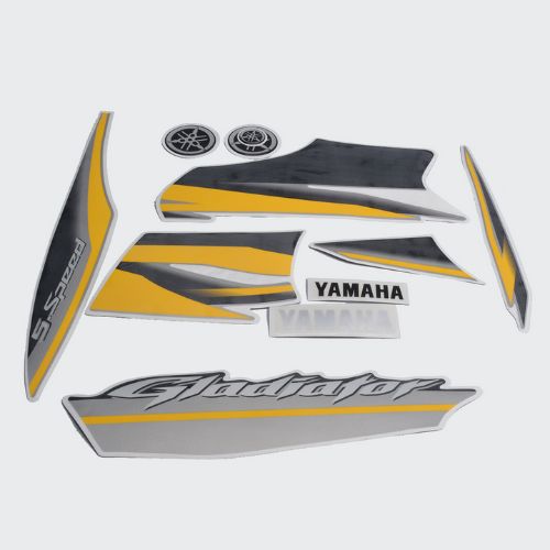 Best Selling Stckr Set Gladiator [Slvr Tank] for Yamaha Two-wheelers