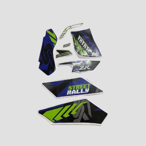 High Performance Stckr Set Ray ZR Street Rally Blue/Grn for Yamaha Two-wheelers