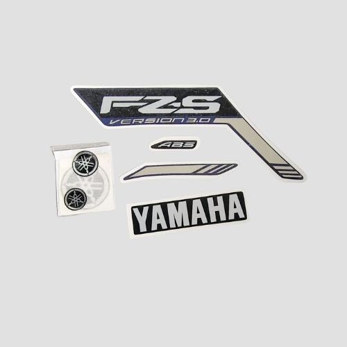 Enhanced Quality Stckr Set FZS V3 ABS Grey Tank for Yamaha Two-wheelers