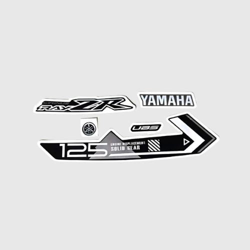 Perfect Replacment Stckr Set Ray ZR 125 [2020] Mettalic Blk for Yamaha Two-wheelers