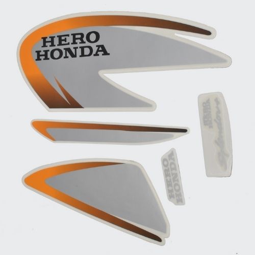Genuine Stckr Set Splendor Plus [Blk Tank-Orng] for Hero Two-wheelers