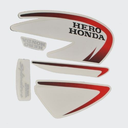 Reliable Stckr Set Splendor Plus [Blk Tank-Red] for Hero Two-wheelers