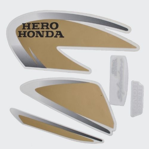 Best Selling Stckr Set Splendor Plus [Red Tank-Golden] for Hero Two-wheelers