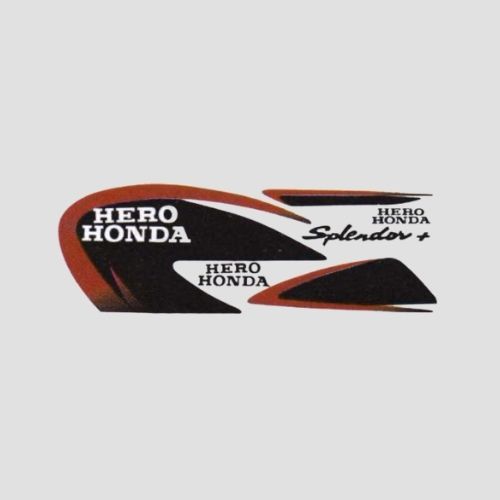 Perfect Replacment Stckr Set Splendor Plus [Grey Tank-Red] for Hero Two-wheelers