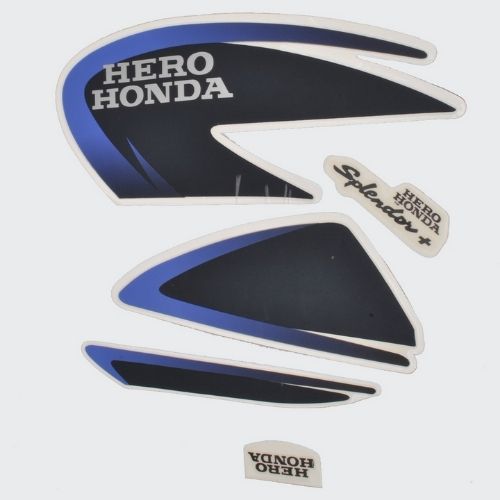 Genuine Stckr Set Splendor Plus [Slvr Tank-Blue] for Hero Two-wheelers
