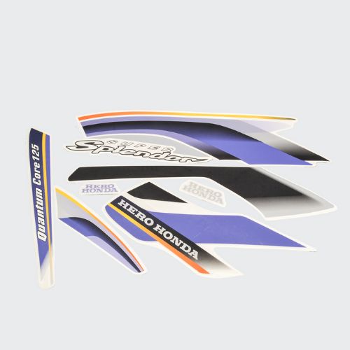 Reliable Stckr Set Super Splendor N/M [Blk Tank-Blue] for Hero Two-wheelers