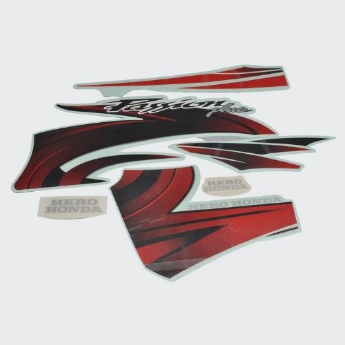 Genuine Stckr Set Passion Plus N/M [Red Tank-Red] for Hero Two-wheelers