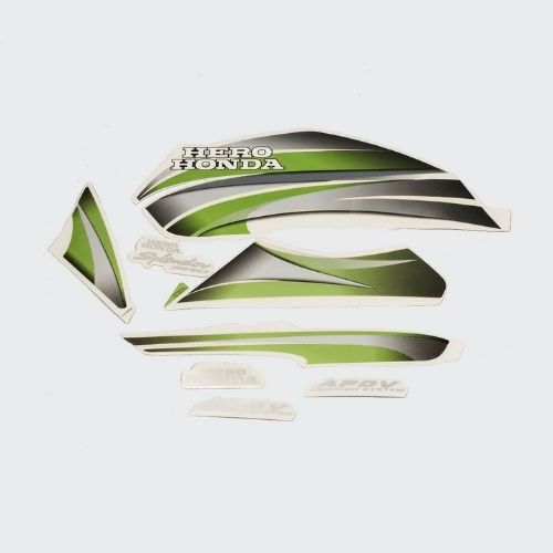 Reliable Stckr Set Splendor Pro [Grey Tank-Grn] for Hero Two-wheelers