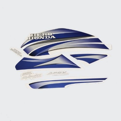 Enhanced Quality Stckr Set Splendor Pro [Blue Tank-Blue] for Hero Two-wheelers