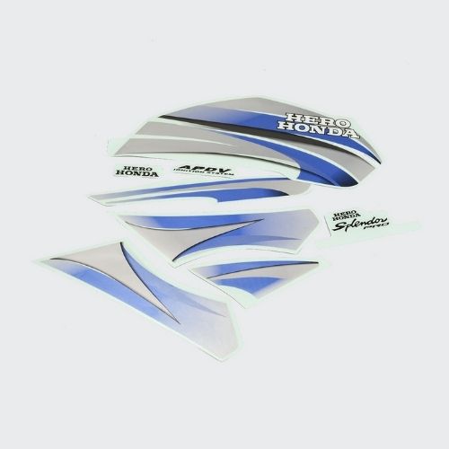 Best Selling Stckr Set Splendor Pro [Slvr Tank-Blue] for Hero Two-wheelers