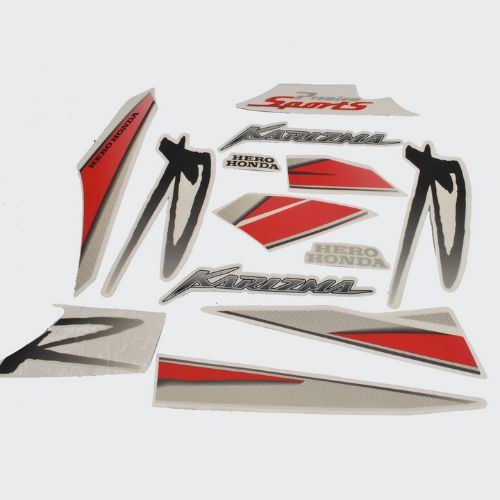 Durable Stckr Set Karizma.R N/M [Whi Tank] for Hero Two-wheelers