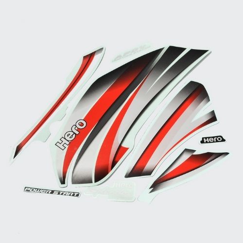 Best Selling Stckr Set Hero Splendor Pro [Blk Tank-Red] for Hero Two-wheelers
