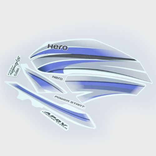 Reliable Stckr Set Hero Splendor Pro [Slvr Tank-Blue] for Hero Two-wheelers