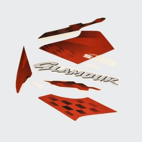 High Performance Stckr Set Hero Glamour T5 [Red Tank] for Hero Two-wheelers