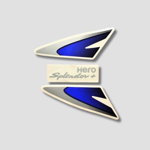 High Performance Stckr H.L.Firing Hero Splendor Plus N/M [Blk Tank-Blue] for Hero Two-wheelers