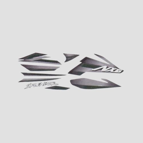 High Performance Stckr Set Splendor NXG T4 [Blk Tank-Grey] for Hero Two-wheelers
