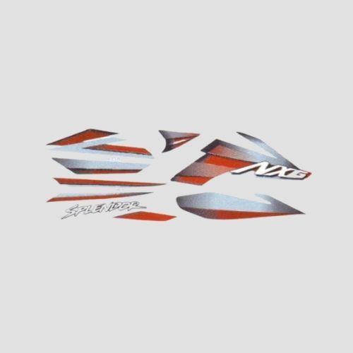 Perfect Replacment Stckr Set Splendor NXG T4 [Blk Tank-Red] for Hero Two-wheelers