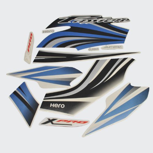 Reliable Stckr Set Hero XPRO [Blk Tank-Blue] for Hero Two-wheelers