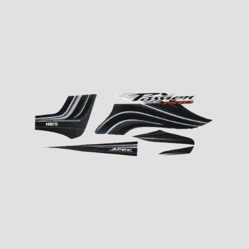 Best Selling Stckr Set Passion Pro T3 [Blk Tank-Grey] for Hero Two-wheelers