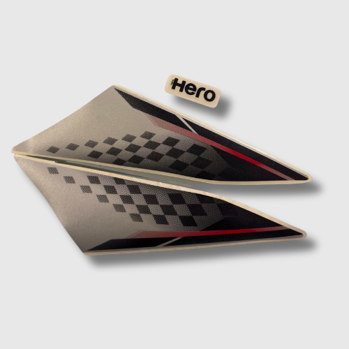 Best Selling Stckr H.L.Firing Hero Glamour T7 [Slvr-Slvr] for Hero Two-wheelers