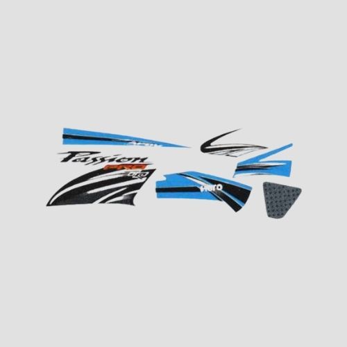 Perfect Replacment Stckr Set Passion Pro Tr [Blue Tank] for Hero Two-wheelers