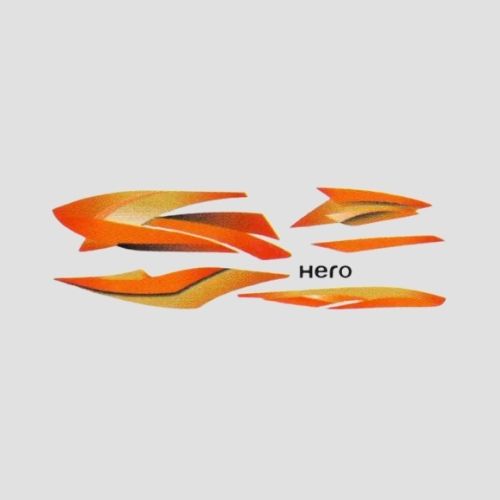 Genuine Stckr Set Hero Splendor Pro T3 [Red Tank] for Hero Two-wheelers