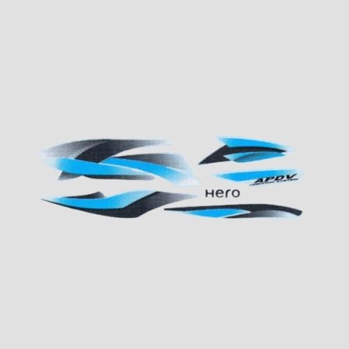 High Performance Stckr Set Hero Splendor Pro T3 [Slvr Tank-Blue] for Hero Two-wheelers