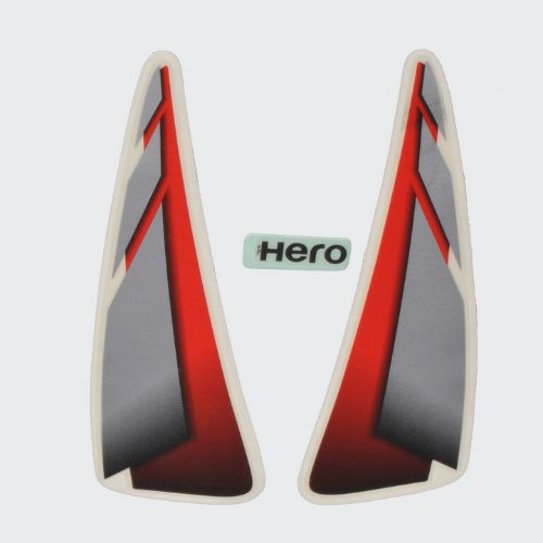 High Performance Stckr H.L.Firing Hero HFDLX T2 [Slvr-Red] for Hero Two-wheelers