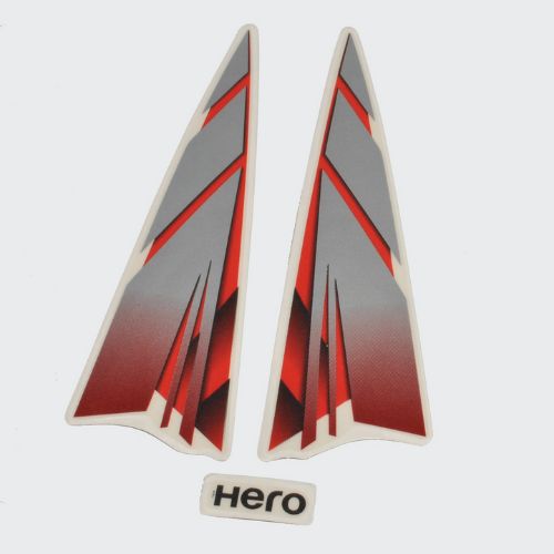 Perfect Replacment Stckr H.L.Firing Hero HFDLX T3 [Slvr-Red] for Hero Two-wheelers