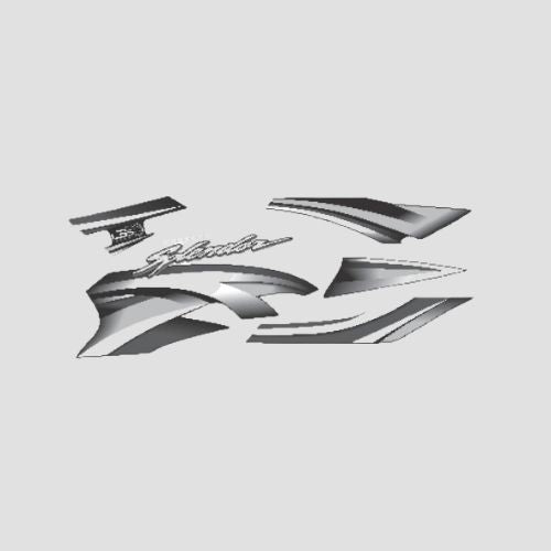 Perfect Replacment Stckr Set Super Splendor T6 [Blk-Grey] for Hero Two-wheelers