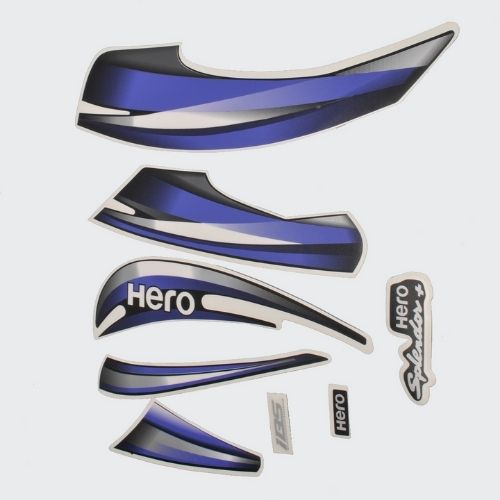 Genuine Stckr Set Hero Splendor Plus Ibs [2019] [Blk-Blue] for Hero Two-wheelers