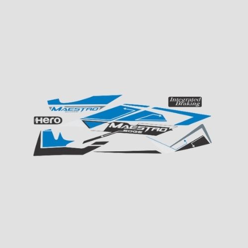 Enhanced Quality Stckr Set Maestro Edge [Blue Shield] for Hero Two-wheelers